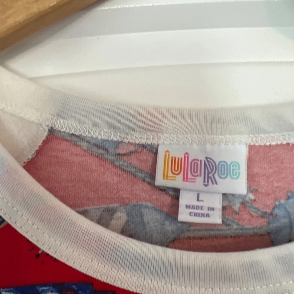 LuLaRoe Randy Style Firecracker Top Large - Picture 3 of 5